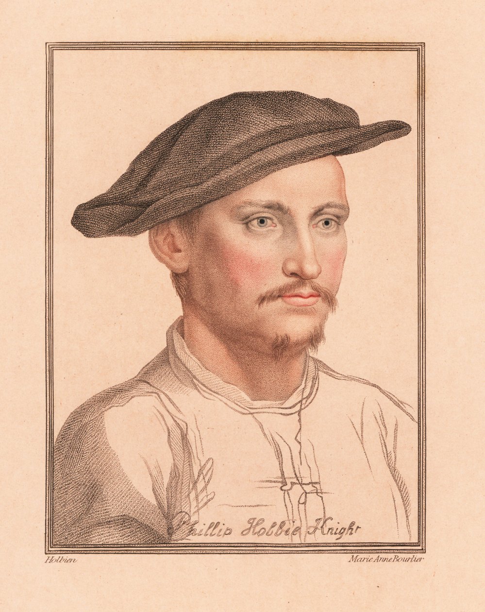 Sir Philip Hoby, Englannin suurlähettiläs Pyhässä Rooman valtakunnassa, 1812 (kaiverrus) tekijältä Hans (after) Holbein the Younger