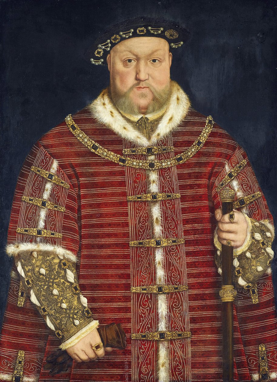 Henri VIII - Englannin kuninkaan Henrik VIII:n muotokuva par Holbein, Hans, nuorempi, työpaja . Öljy puulle, koko: 93x68 tekijältä Hans (school of) Holbein
