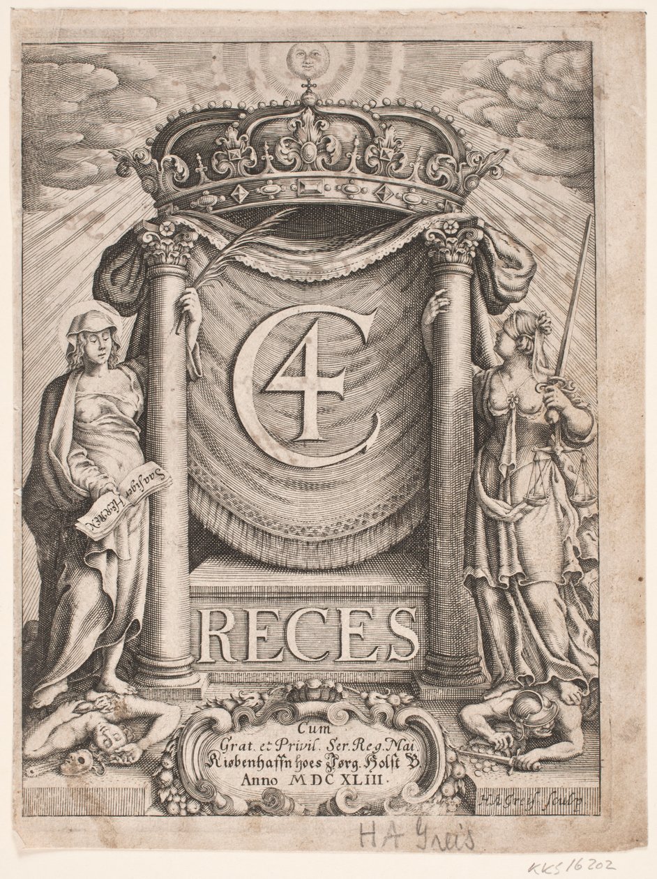 Christian IV Reces 1643:n nimilehti tekijältä Hans Andreas Greys