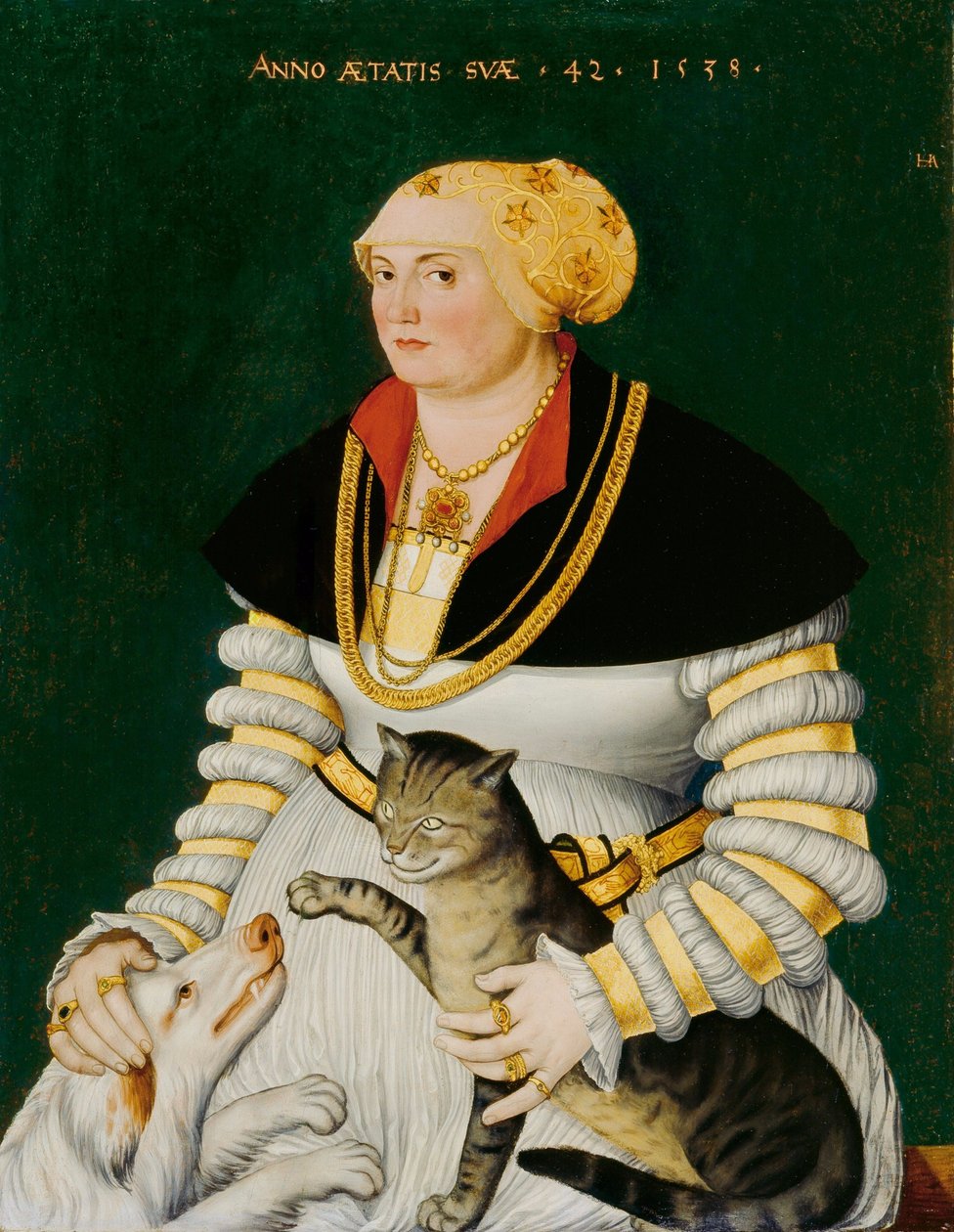 Saksa: Bildnis der Cleophea Krieg von Bellikon / Muotokuva Cleophea Holzhalbista, ent. Krieg von Bellikonista Portrait of Cleophea Krieg von Bellikonista. tekijältä Hans Asper