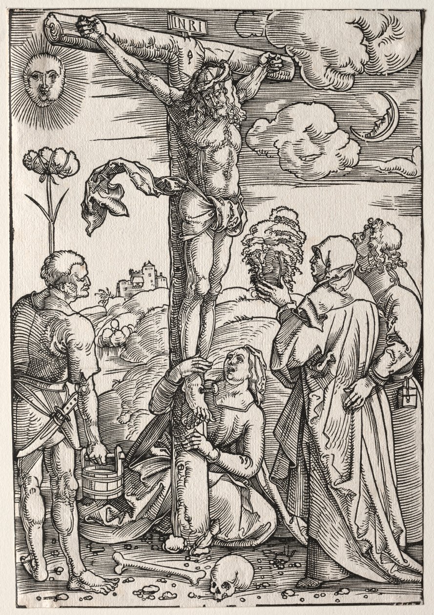 Kristus ristillä Marian, Pyhän Johanneksen, Magdalan Marian ja Pyhän Stefanoksen kanssa tekijältä Hans Baldung
