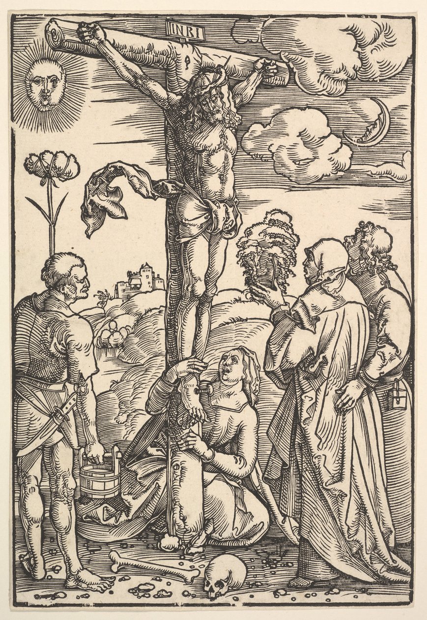 Kristus ristillä Neitsyen ja pyhien Longinuksen, Magdalan Marian ja Johanneksen kanssa, 1505. tekijältä Hans Baldung