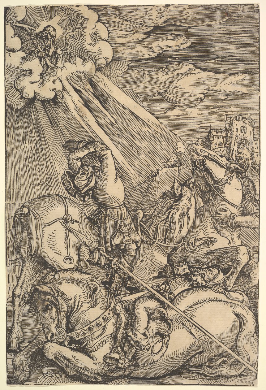 Paavalin kääntyminen, n. 1514. tekijältä Hans Baldung