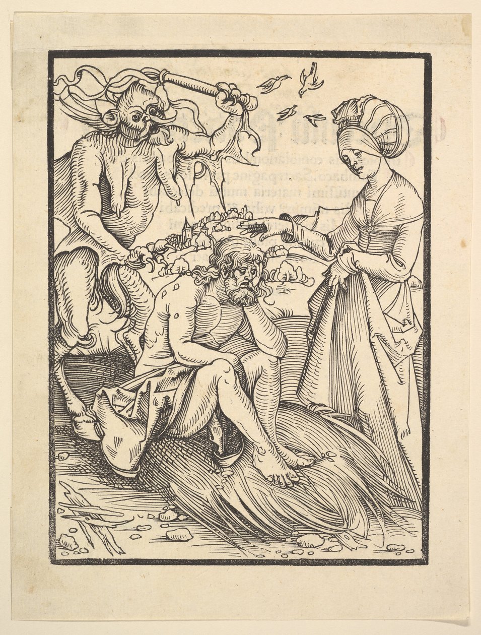 Demonin kiusaama työ, 1509. tekijältä Hans Baldung