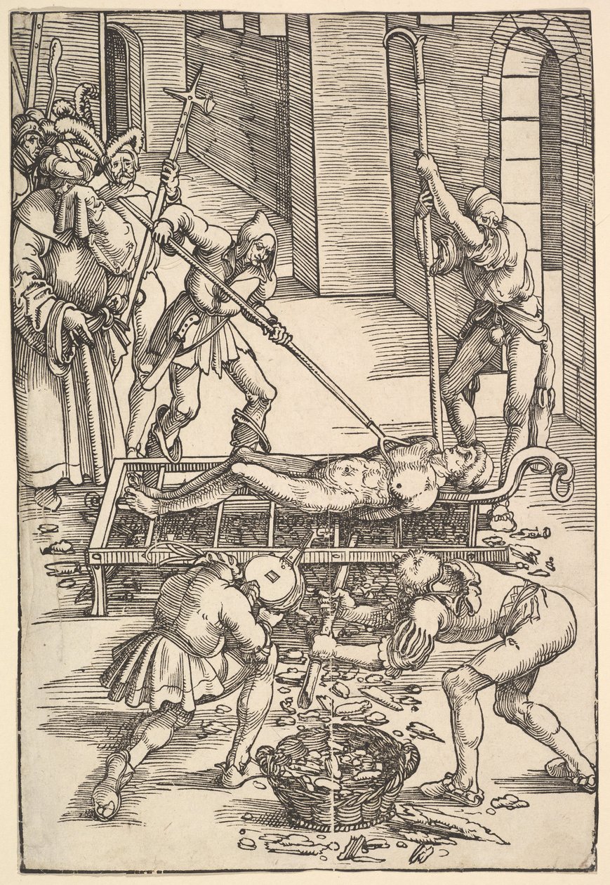 Pyhän Laurentiuksen marttyyrikuolema, n. 1505. tekijältä Hans Baldung