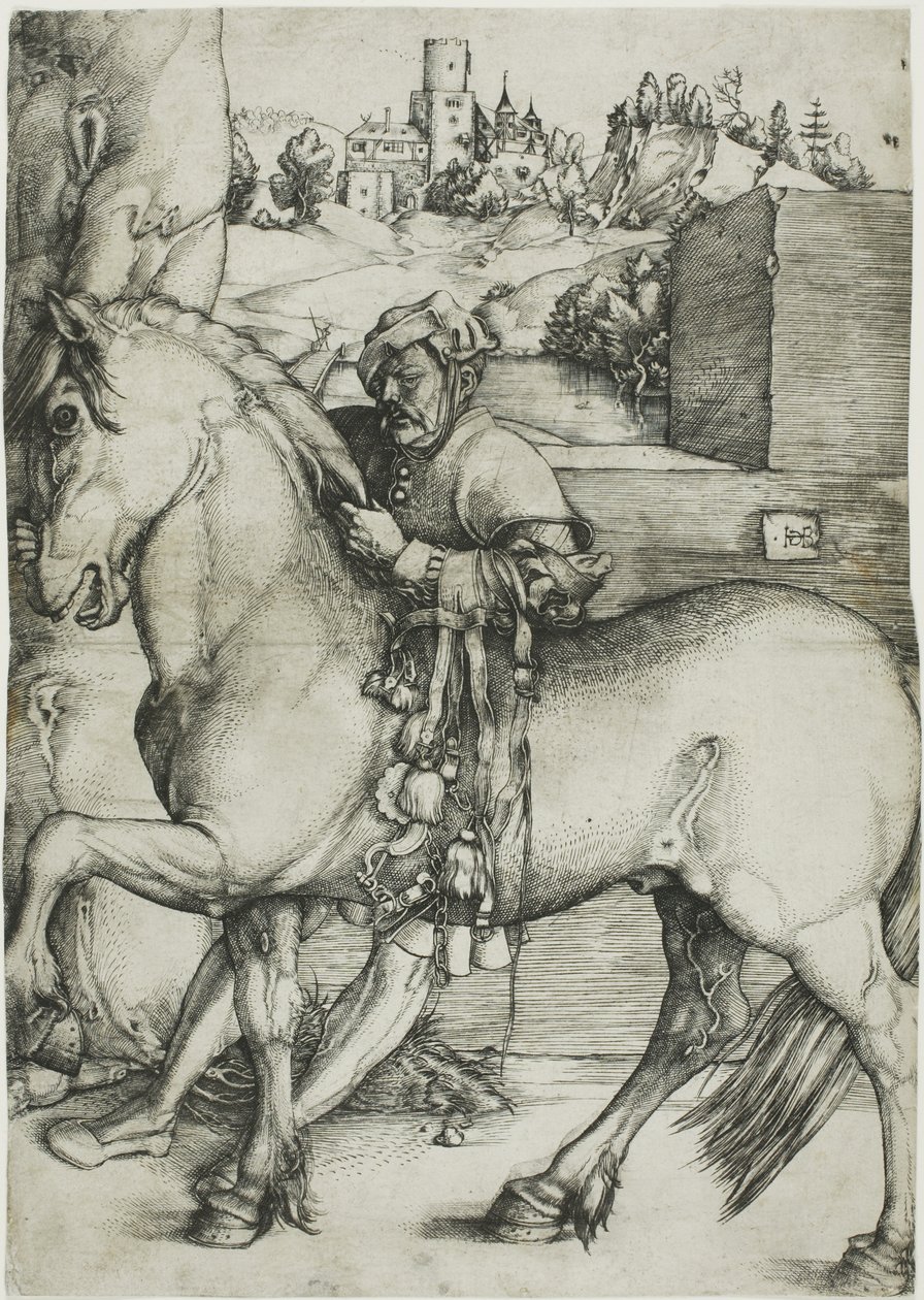 Sulhanen hillitsemässä hevosta tekijältä Hans Baldung Grien
