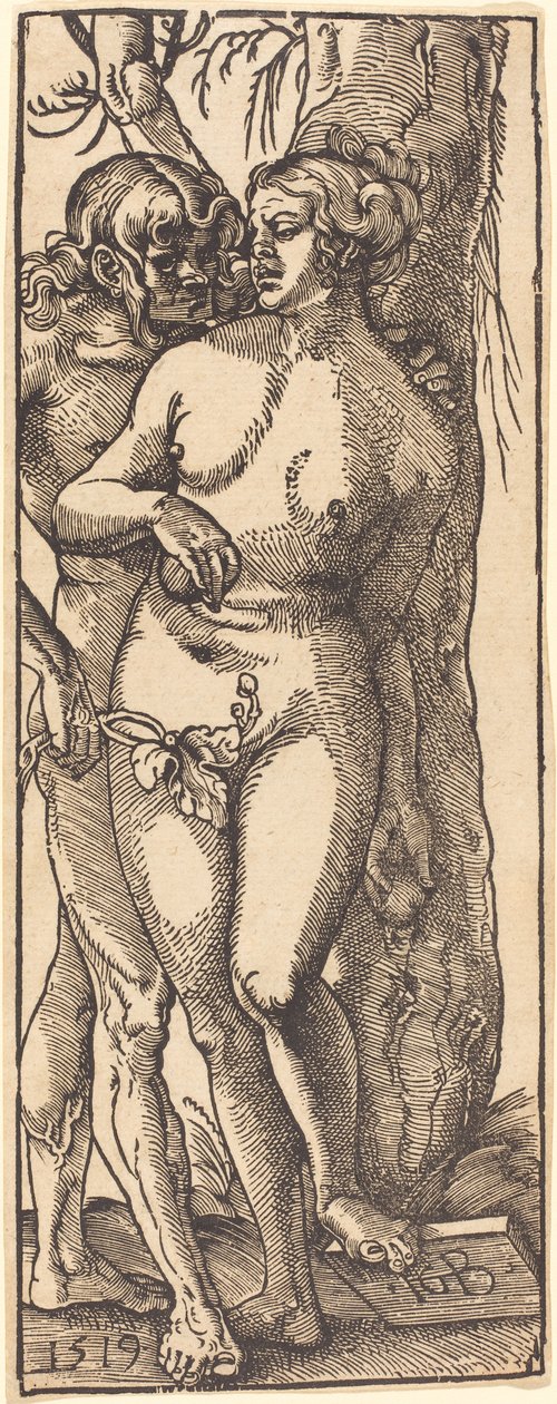 Aadam ja Eeva, 1519 tekijältä Hans Baldung Grien