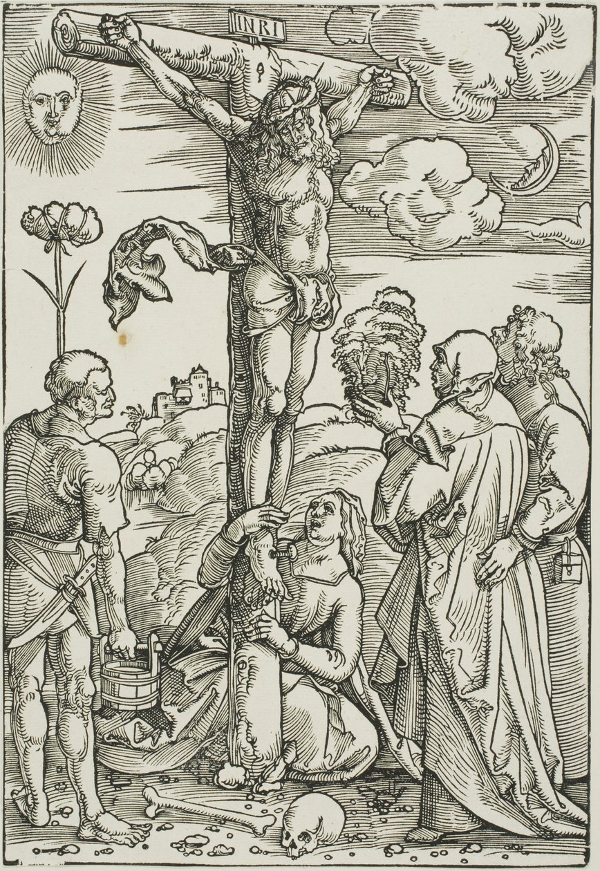 Kristus ristillä Marian, Johanneksen, Magdaleenan ja Stefanuksen kanssa. tekijältä Hans Baldung Grien