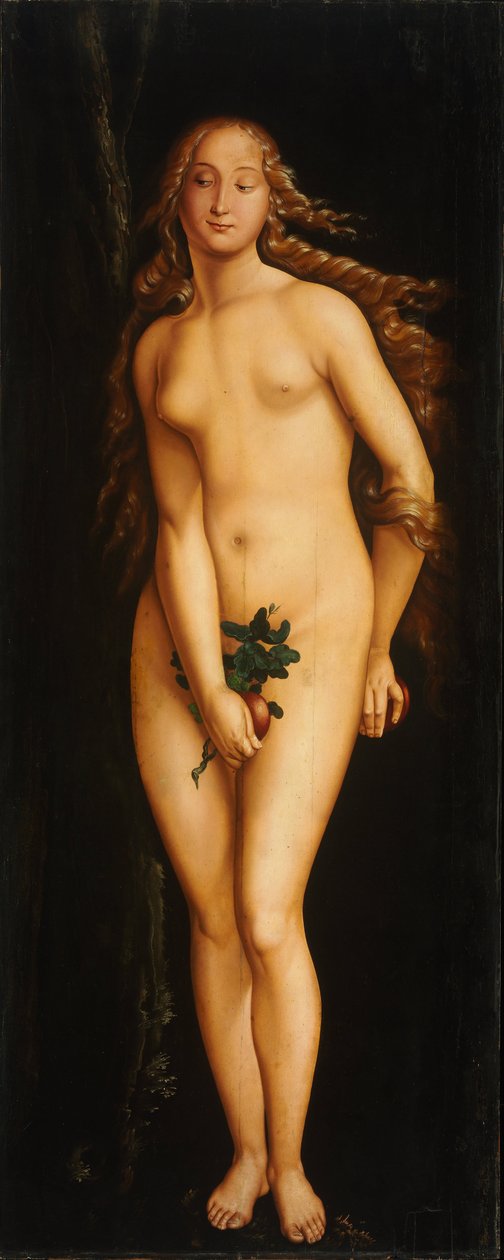 Eve - Peinture de Hans Baldung (1484-1545) - 1525-1526 - Öljy puulle - 208x83,5 - Hajuvesimuseo, Budapest tekijältä Hans Baldung Grien