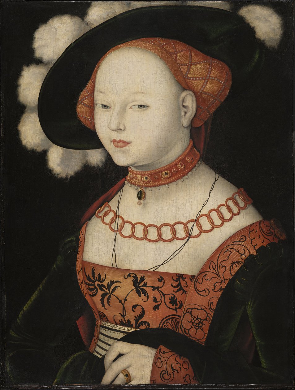 Saksan kieli: Bildnis einer Dame Portrait of a Lady (naisen muotokuva) tekijältä Hans Baldung Grien