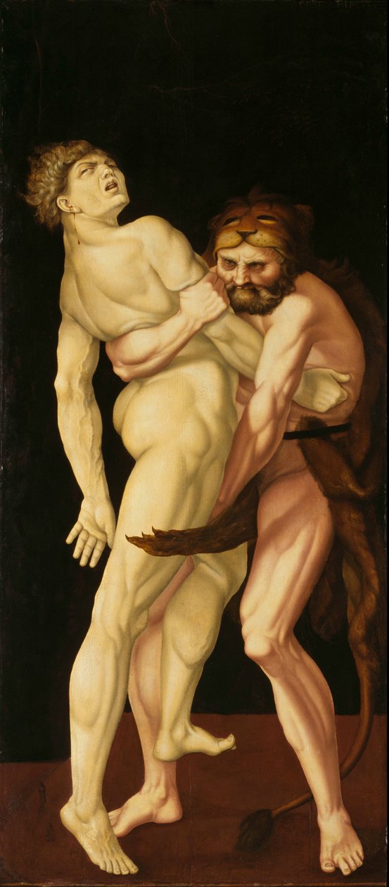 Herakles ja Antaeus tekijältä Hans Baldung Grien