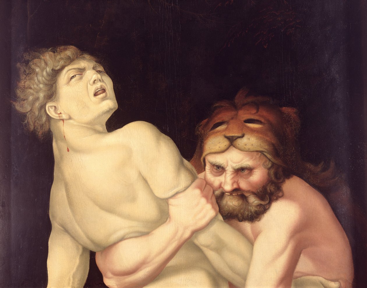 Hercules ja Antaeus, 1531 (yksityiskohta numerosta 247512) tekijältä Hans Baldung Grien