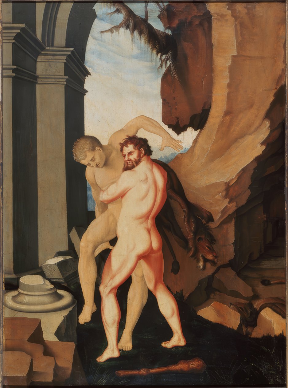 Hercules ja Antaeus tekijältä Hans Baldung Grien