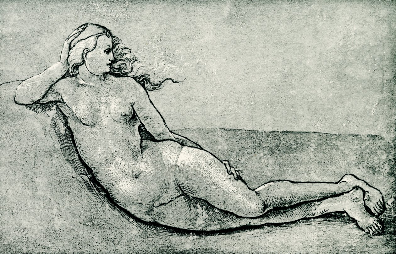 Nymfi makuuasennossa tekijältä Hans Baldung Grien