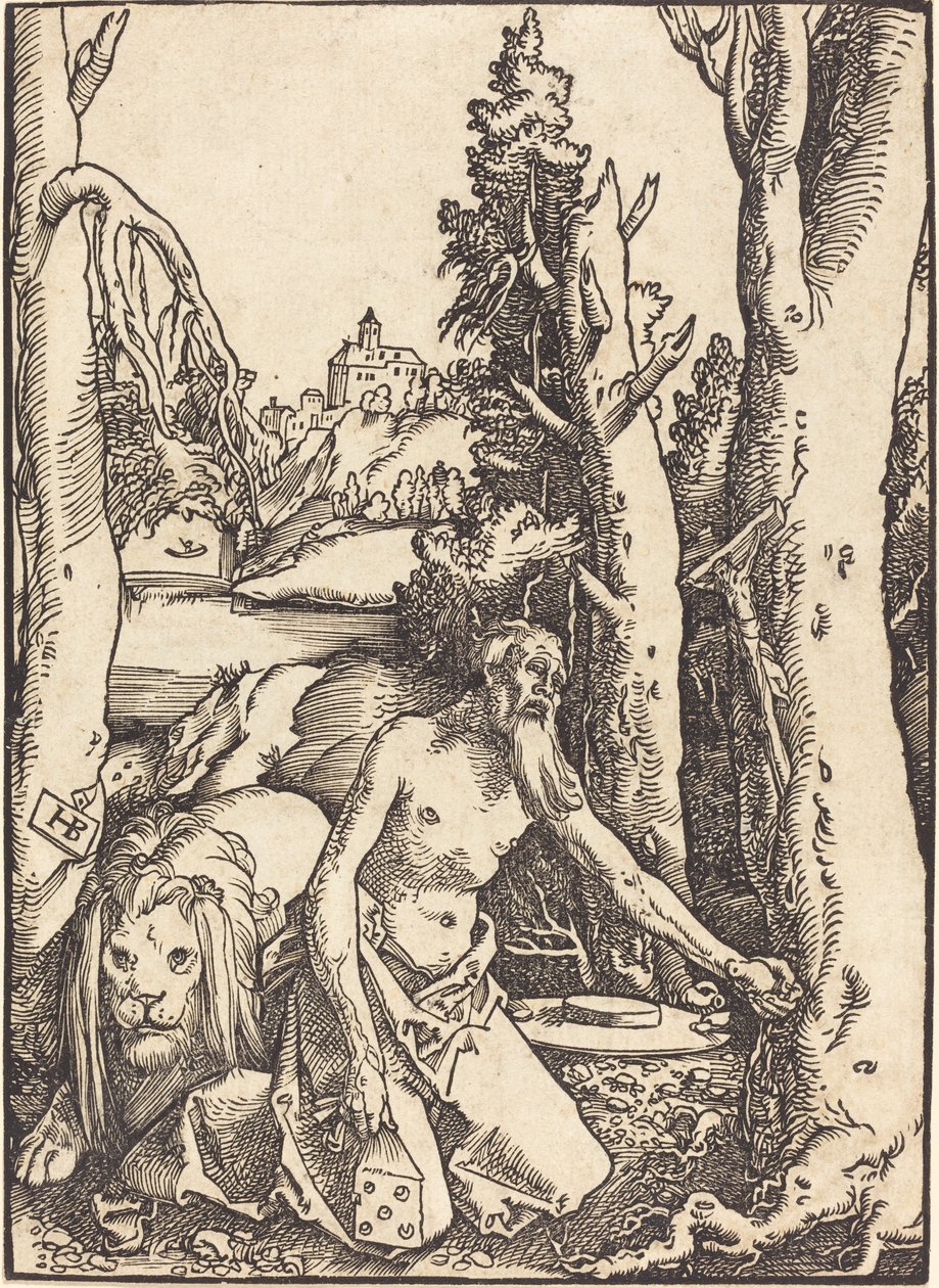 Pyhä Hieronymus autiomaassa tekijältä Hans Baldung Grien