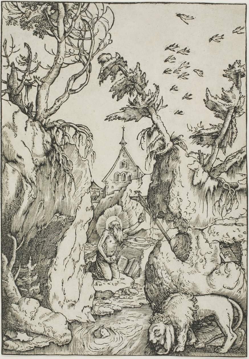 Pyhä Hieronymus erämaassa tekijältä Hans Baldung Grien