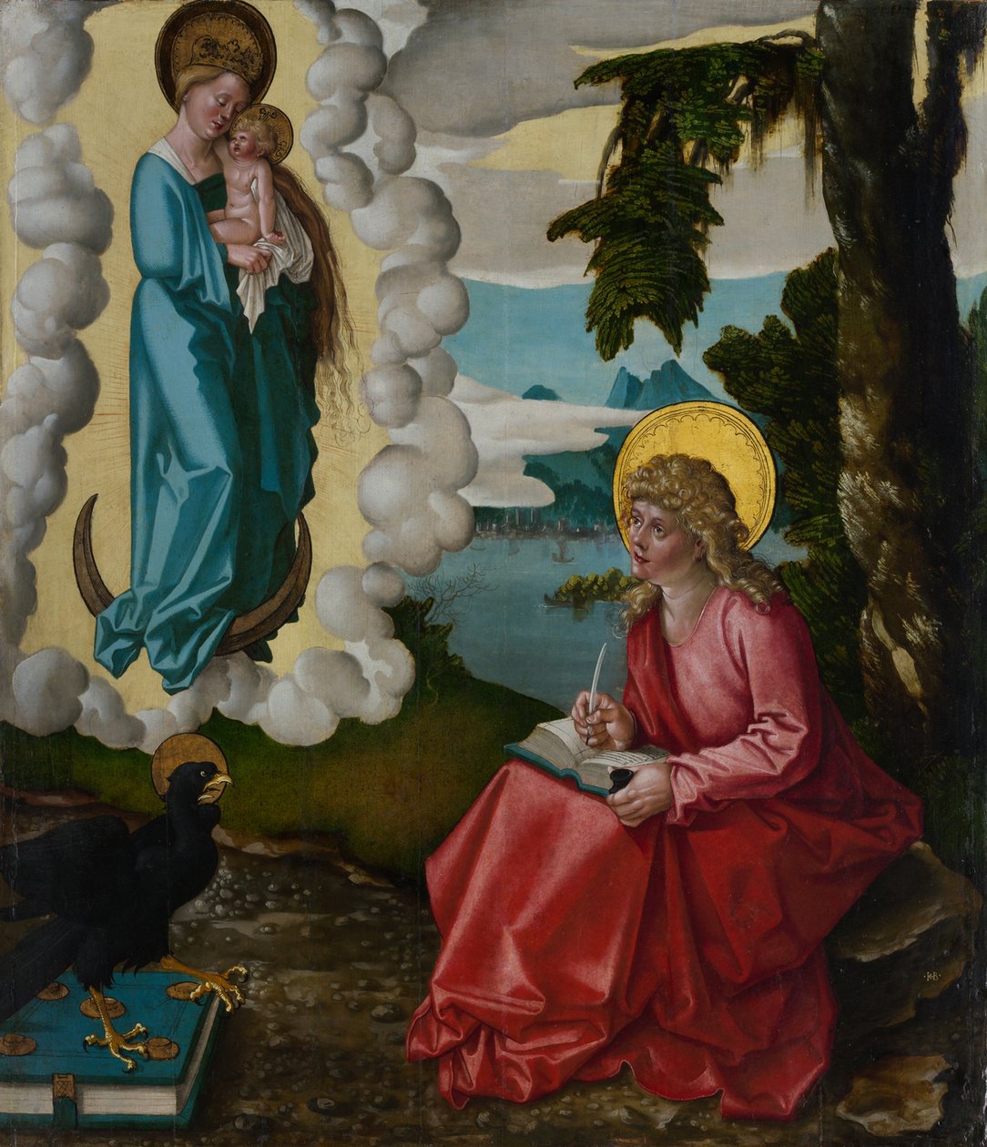 Pyhä Johannes Patmosella, n. 1511 tekijältä Hans Baldung Grien