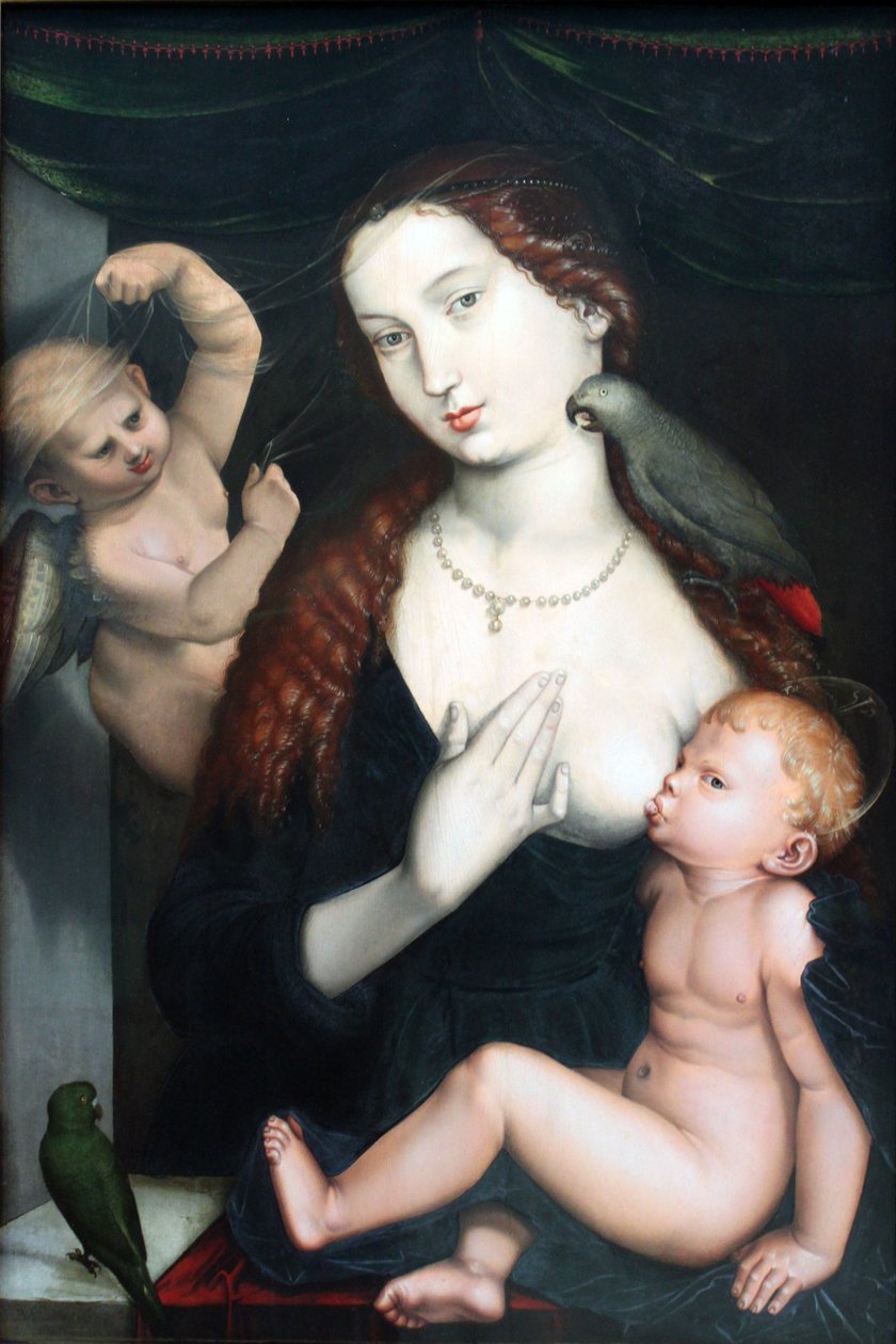 Madonna papukaijojen kanssa tekijältä Hans Baldung Grien