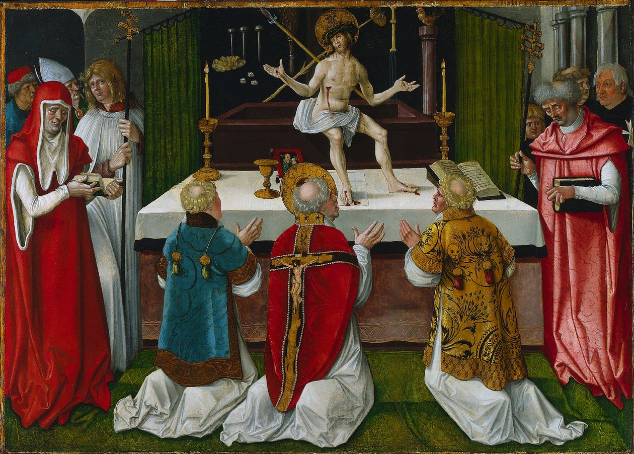 Pyhän Gregorian messu, 1511 tekijältä Hans Baldung Grien