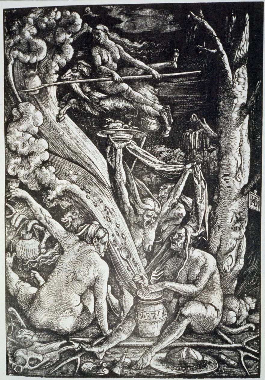 Noidat sapattina Hans Baldung Grienin jälkeen, kuvattu 1800-luvun lopulla julkaistussa taikuuden historiassa tekijältä Hans Baldung Grien