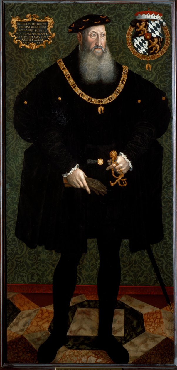 Frederic II:n muotokuva Pfalzista (Frederic II Viisas, n. 1546 (maalaus) tekijältä Hans Besser