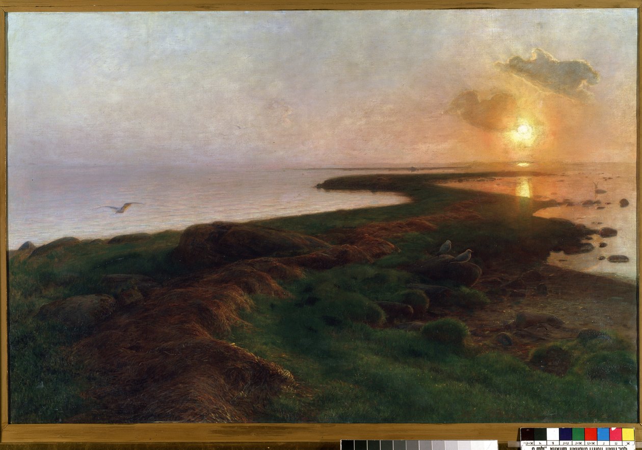 Auringonlasku laguunissa Hans Ole Brasenin (1849-1930) maalaus (tanska) 1897 Mikalojus Konstantinas Ciurlionisin taidemuseo, Kaunas, Liettua tekijältä Hans Brasen