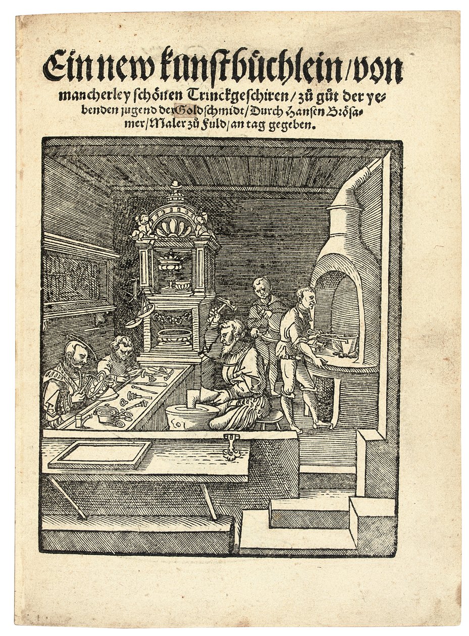 Kultasepän työpaja, n. 1538 tekijältä Hans Brosamer