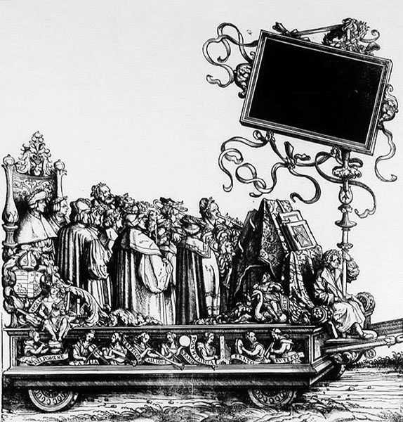 Kohtaus Maximilansin voittokulkueesta, n. 1516-18 tekijältä Hans Burgkmair