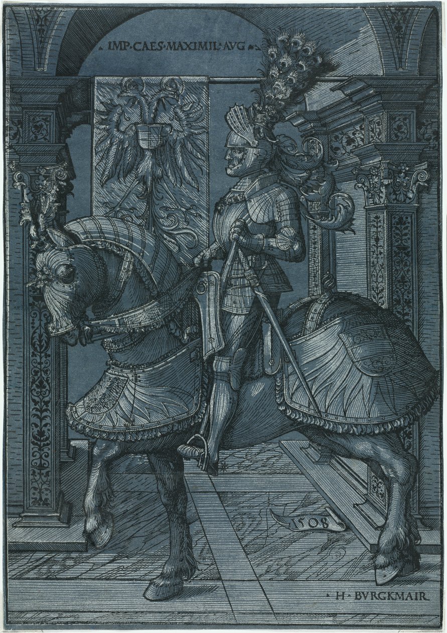 Keisari Maximilianin ratsastusmuotokuva, 1508. tekijältä Hans Burgkmair