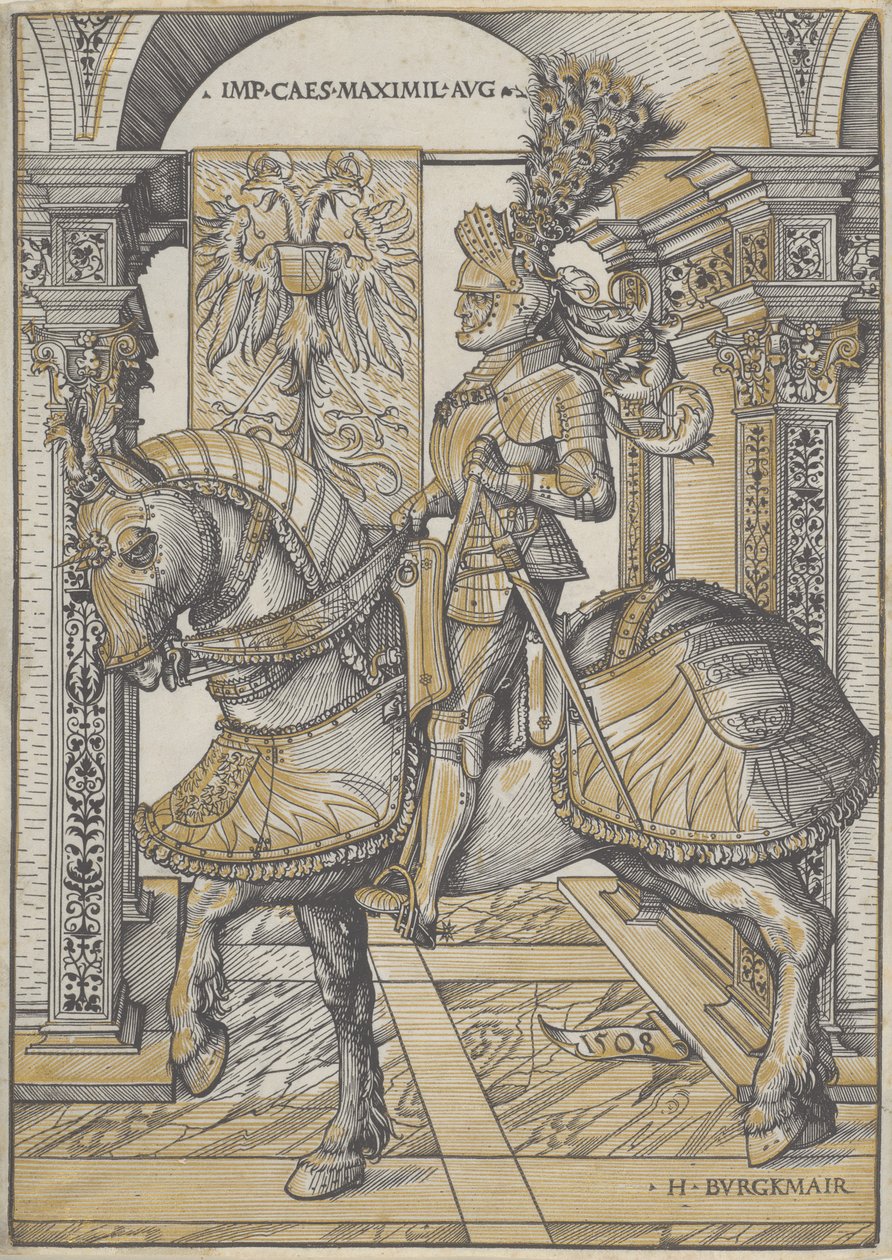 Keisari Maximilian I:n ratsastusmuotokuva, 1508 tekijältä Hans Burgkmair