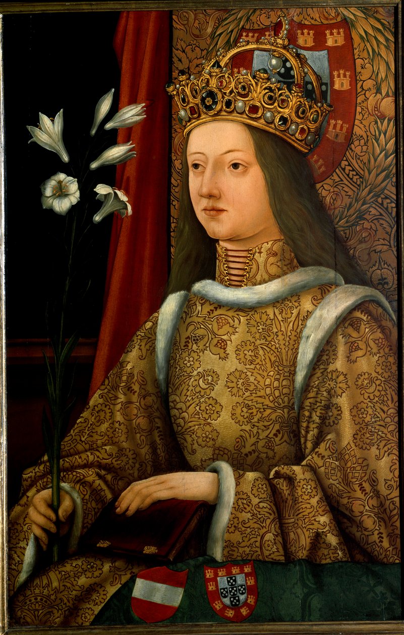 Portugalilaisen Alienorin muotokuva vuoden 1468 alkuperäisen (maalauksen) mukaan tekijältä Hans Burgkmair