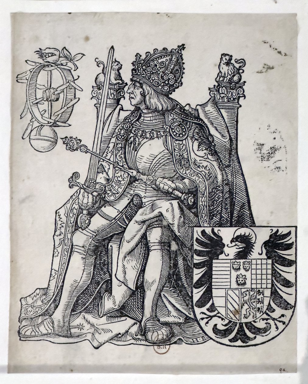 Keisari Maximilian, noin 1509-1512 (kaiverrus) tekijältä Hans Burgkmair