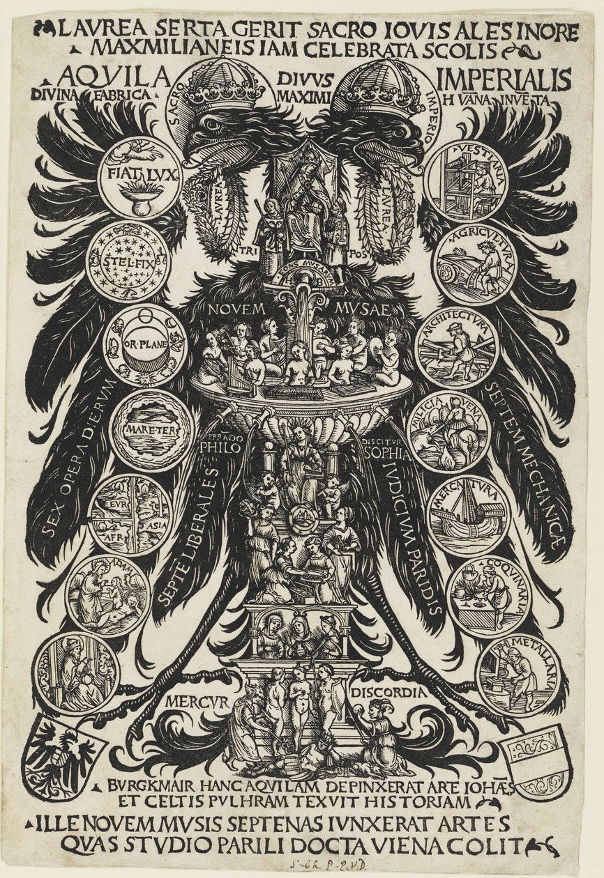Keisari Maximilianuksen voitto, n. 1507 tekijältä Hans Burgkmair