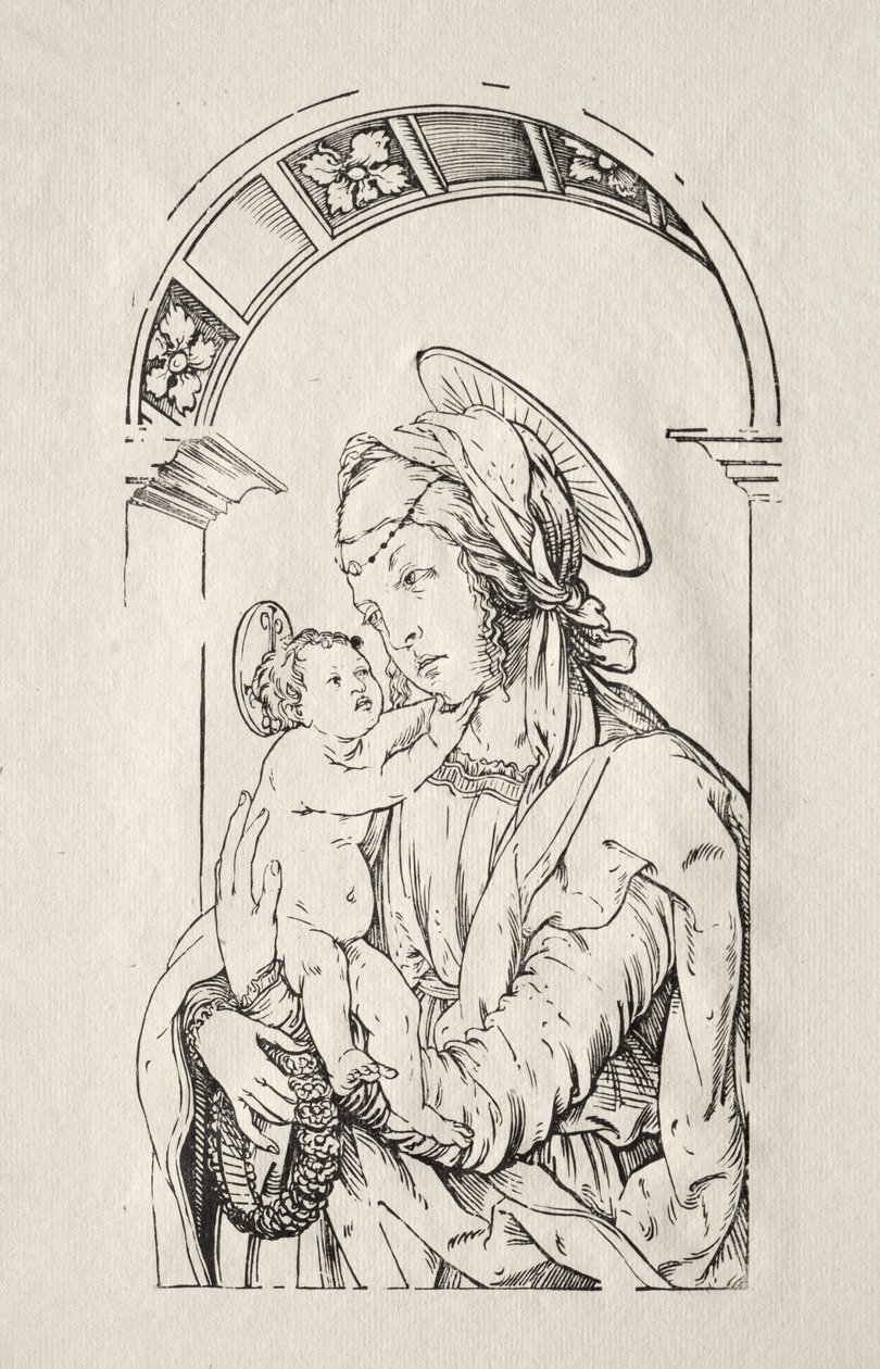 Neitsyt lapsen kanssa kaaren alla, 1508. tekijältä Hans Burgkmair