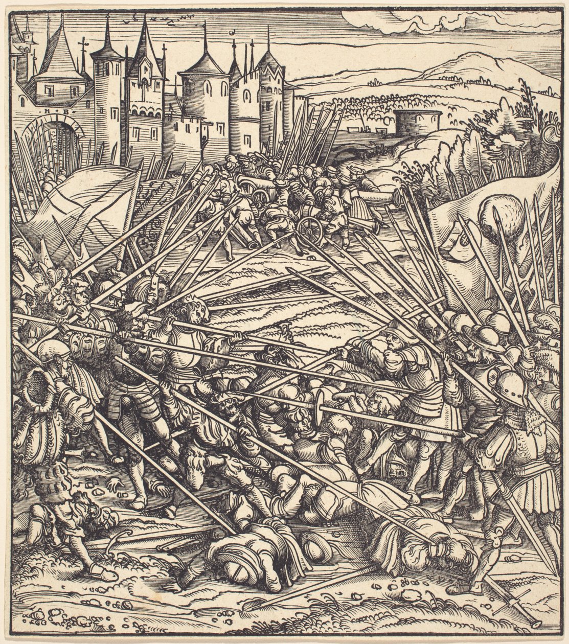 Batalla dels Infants amb Lancesfinnish tekijältä Hans Burgkmair I