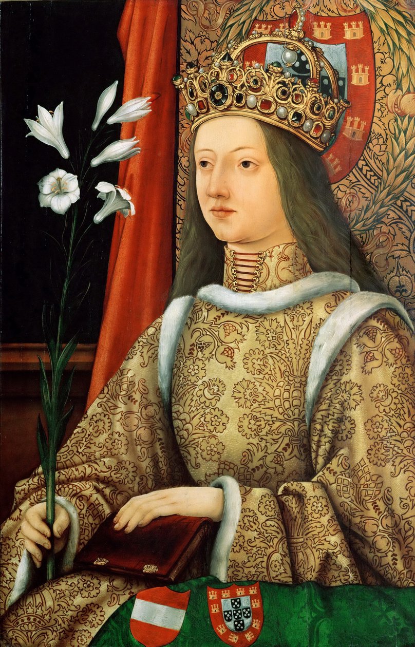 Muotokuva Portugalin Eleanorista 1434-1467, Pyhän Rooman keisarinna, vuoden 1468 jälkeen tekijältä Hans Burgkmair the Elder
