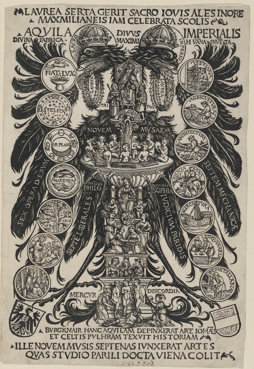 Allegorinen keisarillinen kotka tekijältä Hans Burgkmair the Elder
