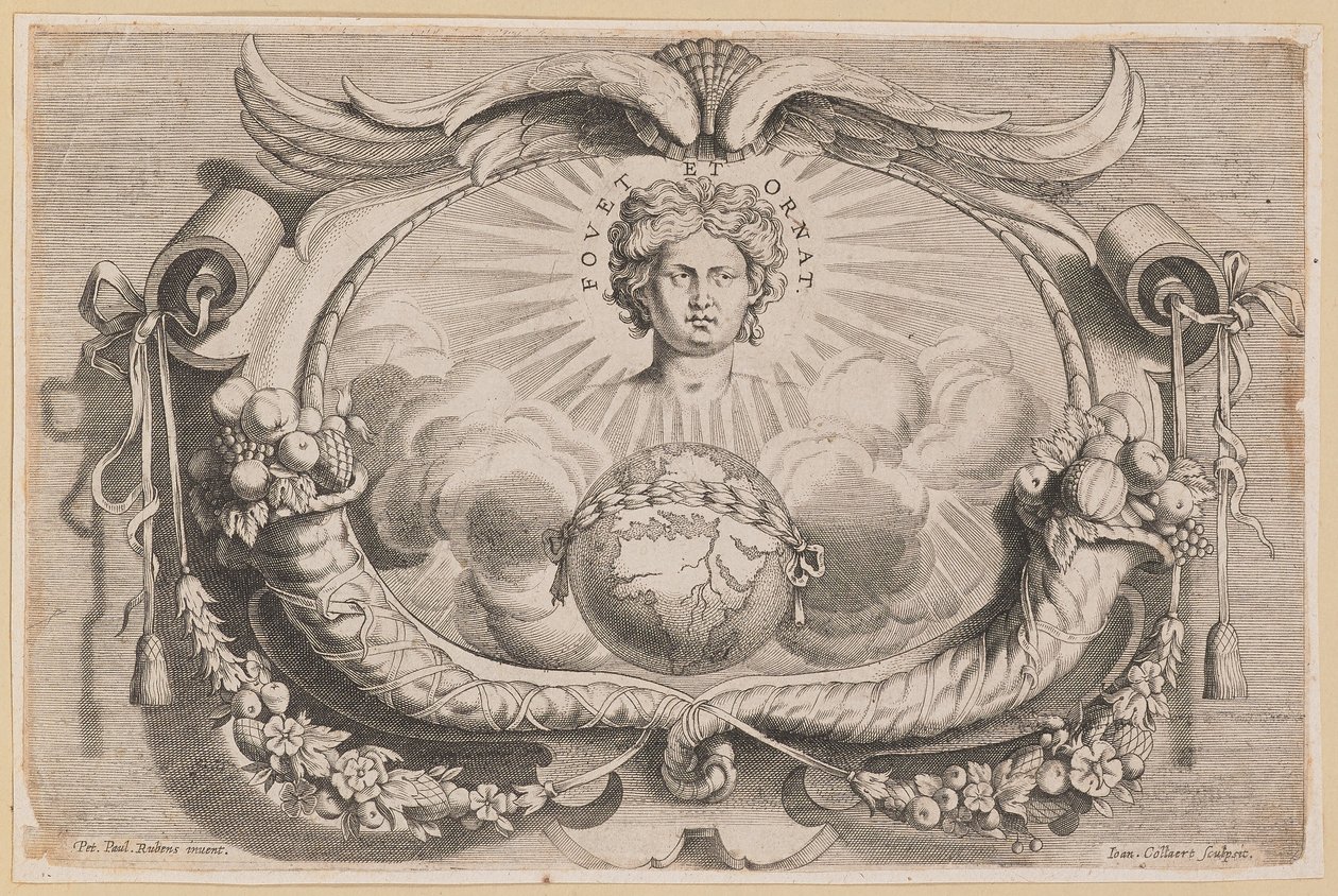 Tulostinlaite Jan van Keerbergenille: Vinjetti Biblia Cum Glossa Ordinarialle tekijältä Hans Collaert the Younger