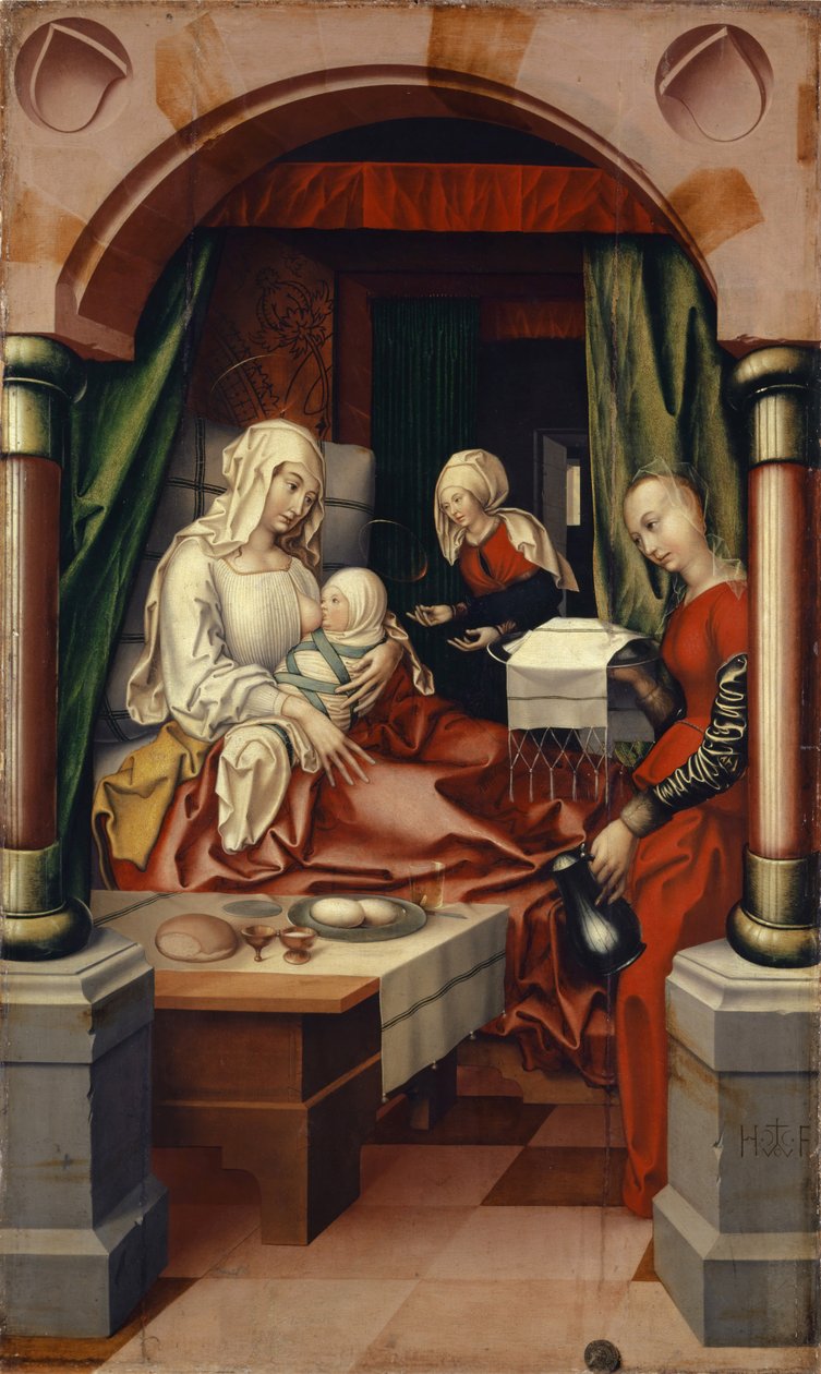 Neitsyt Marian syntymä, 1512 (tempera kankaalle) tekijältä Hans Fries
