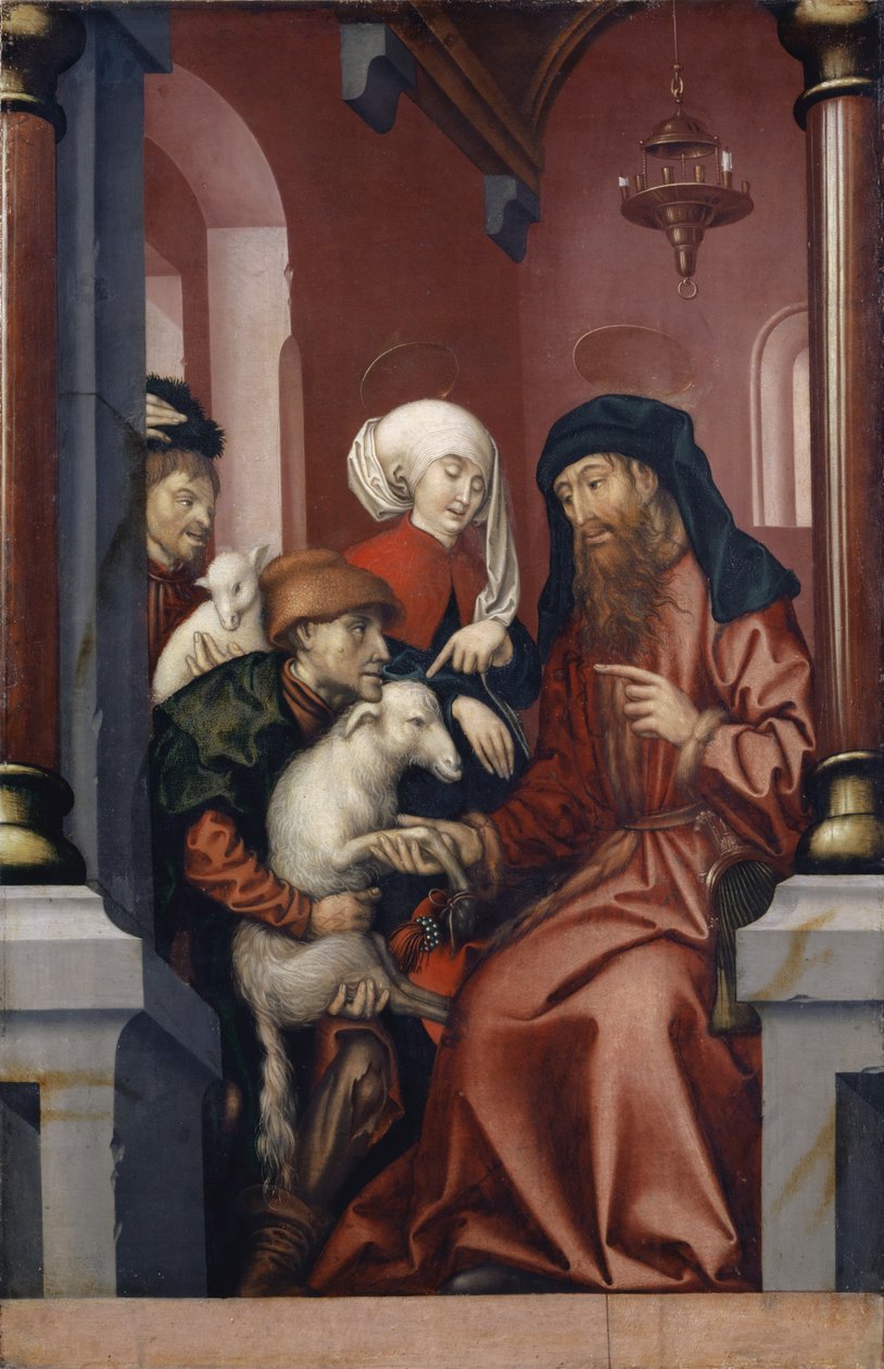 Joachim ja Anne valitsevat karitsan uhriksi, 1512 tekijältä Hans Fries