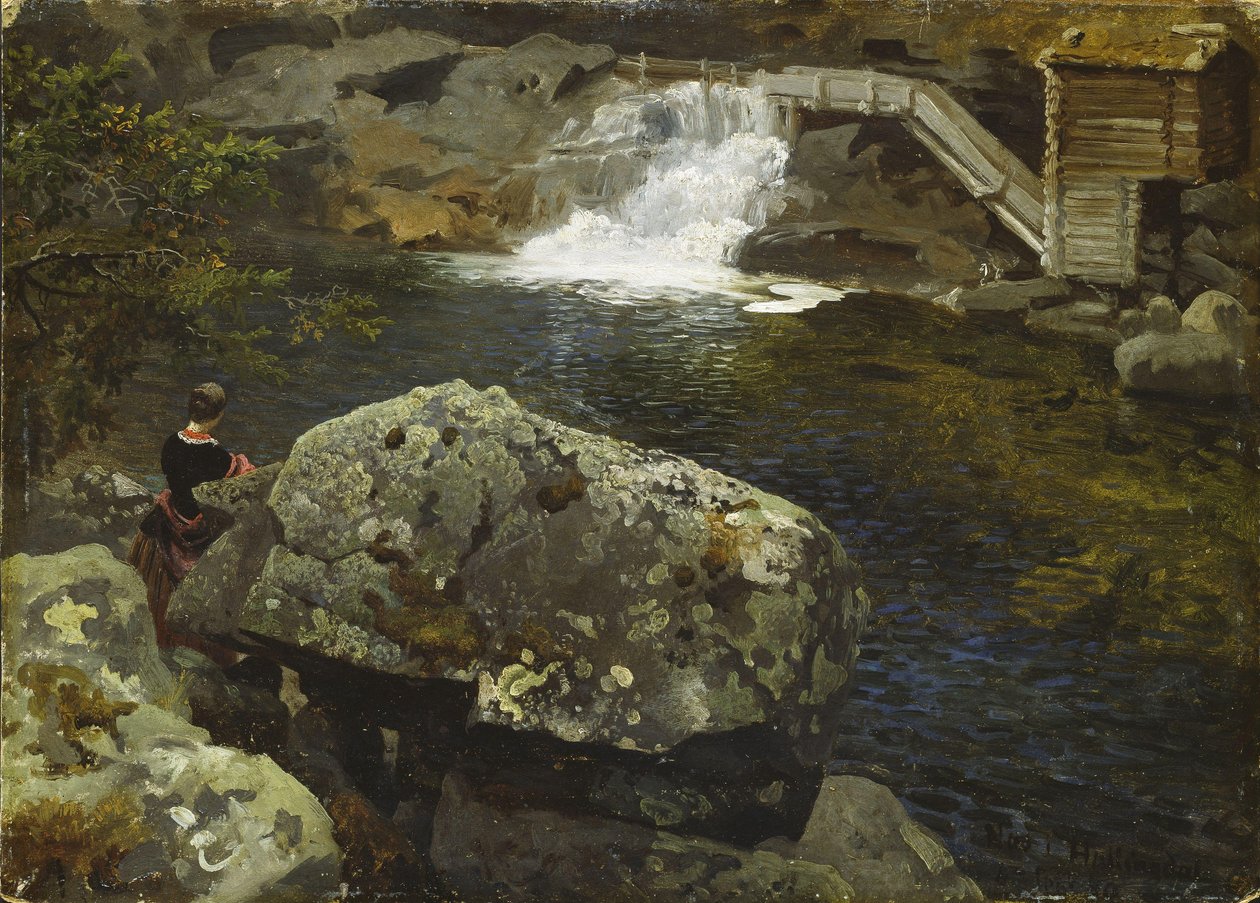 Myllylammen varrella tekijältä Hans Gude