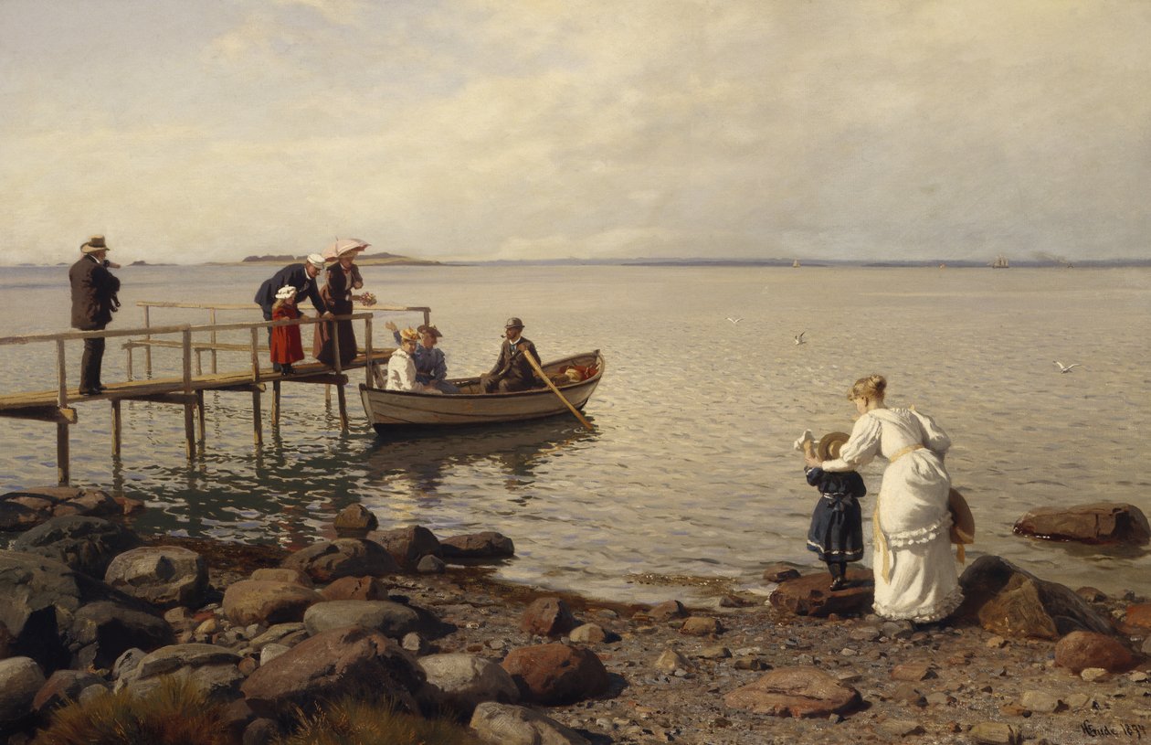 Kesäelämää rannalla tekijältä Hans Gude