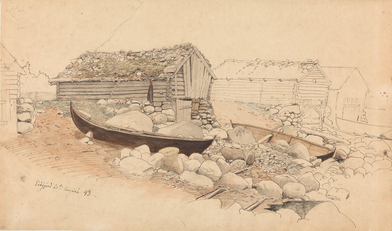 Näkymä Eidfjordiin tekijältä Hans Gude