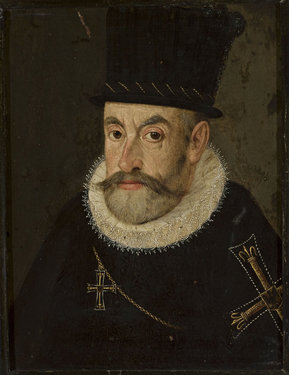Puola: Habsburgin arkkiherttua Maximilian III:n (1558-1618) muotokuva teutonisen ritarikunnan suurmestarin asussa (Puola) Itävallan arkkiherttua Maximilian III:n (1558-1618) muotokuva. tekijältä Hans Henseiller