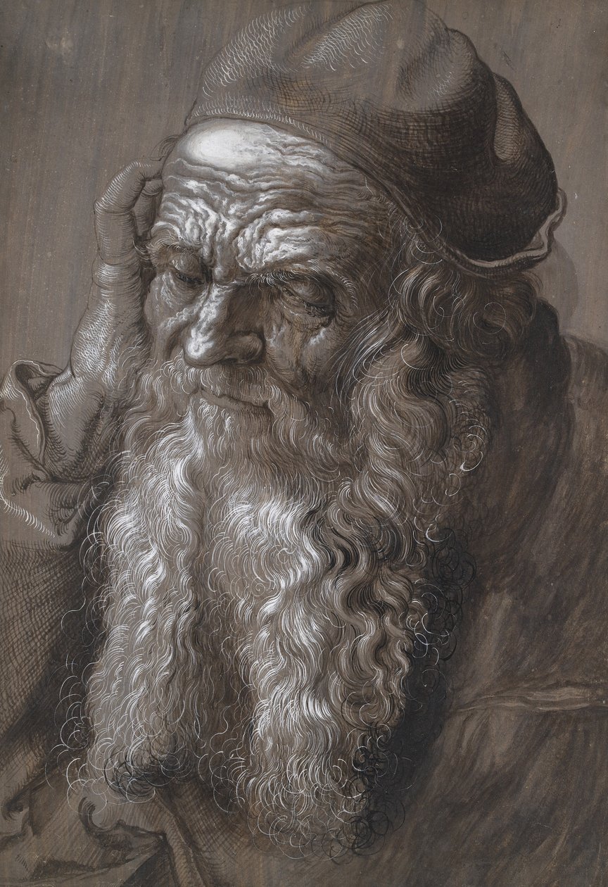 Vanha mies 93-vuotias: St Jerome (sivellin ja muste) tekijältä Hans Hoffmann
