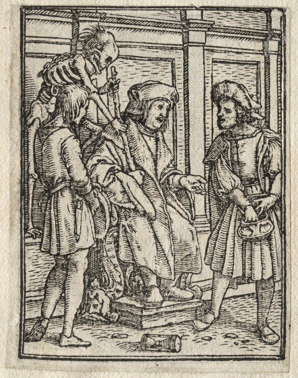 Kuoleman tanssi: Canon tai Prebendary, tuomari. tekijältä Hans Holbein
