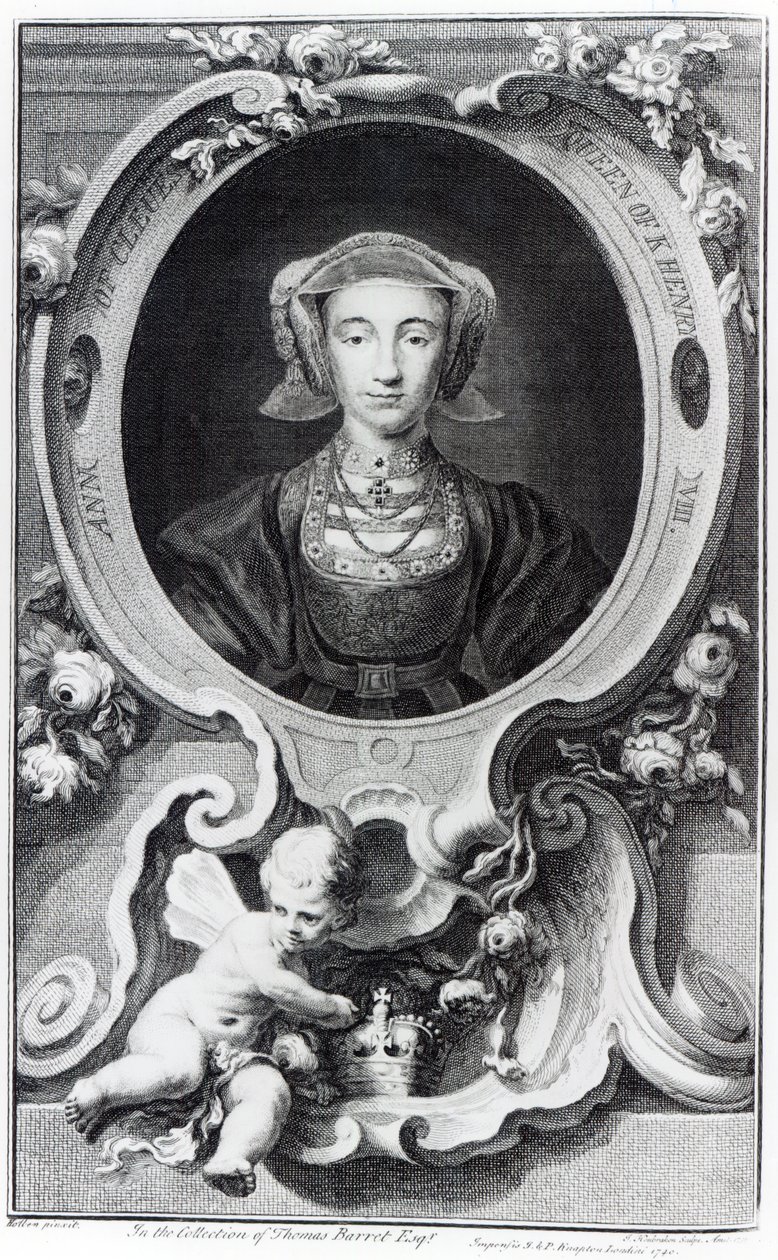 Anne of Cleves, kaiverrus Jacobus Houbraken, 1740 tekijältä Hans Holbein der Jüngere