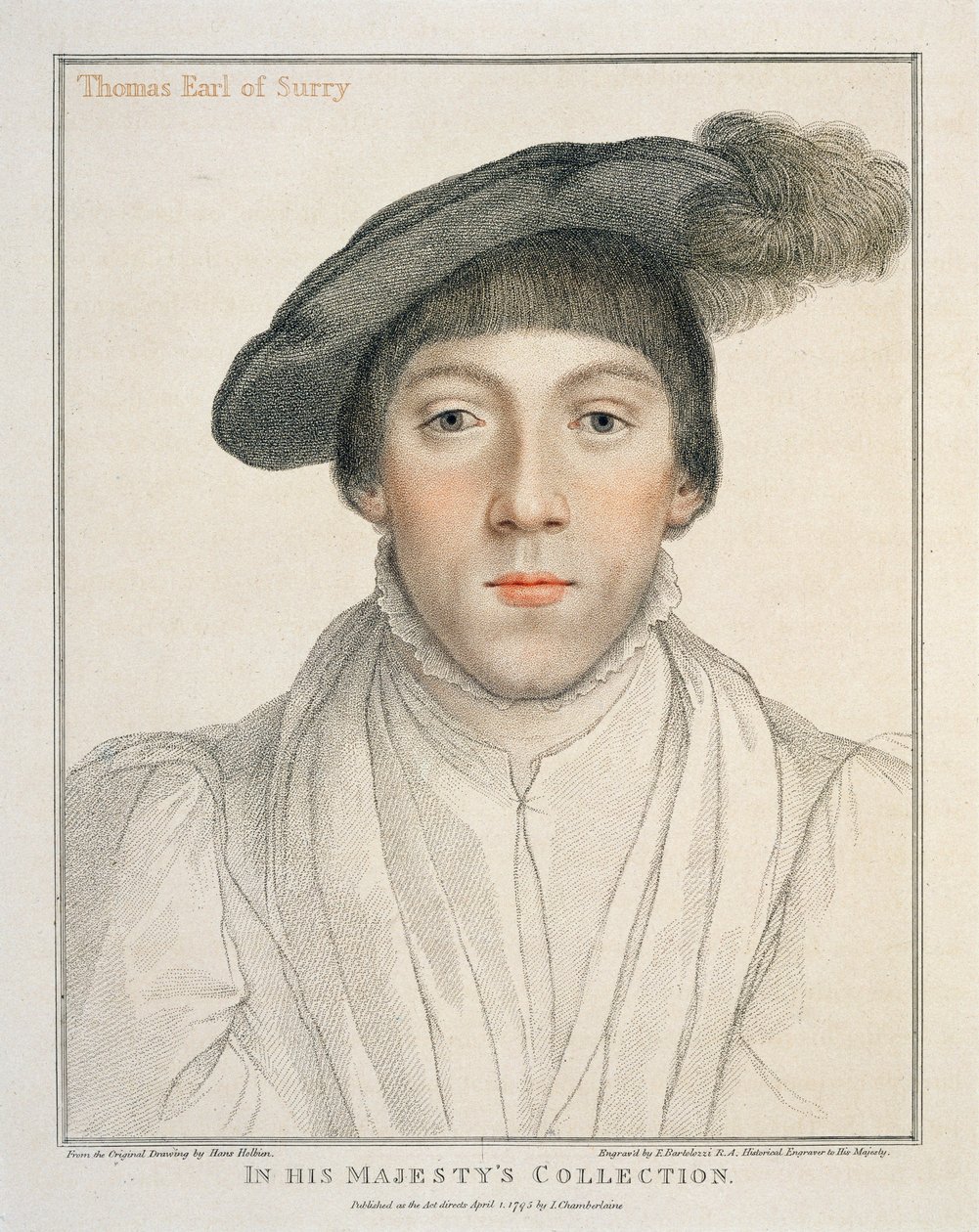 Henry Howard, Surreyn jaarli, kaiverrus Francesco Bartolozzi, 1795 tekijältä Hans Holbein der Jüngere