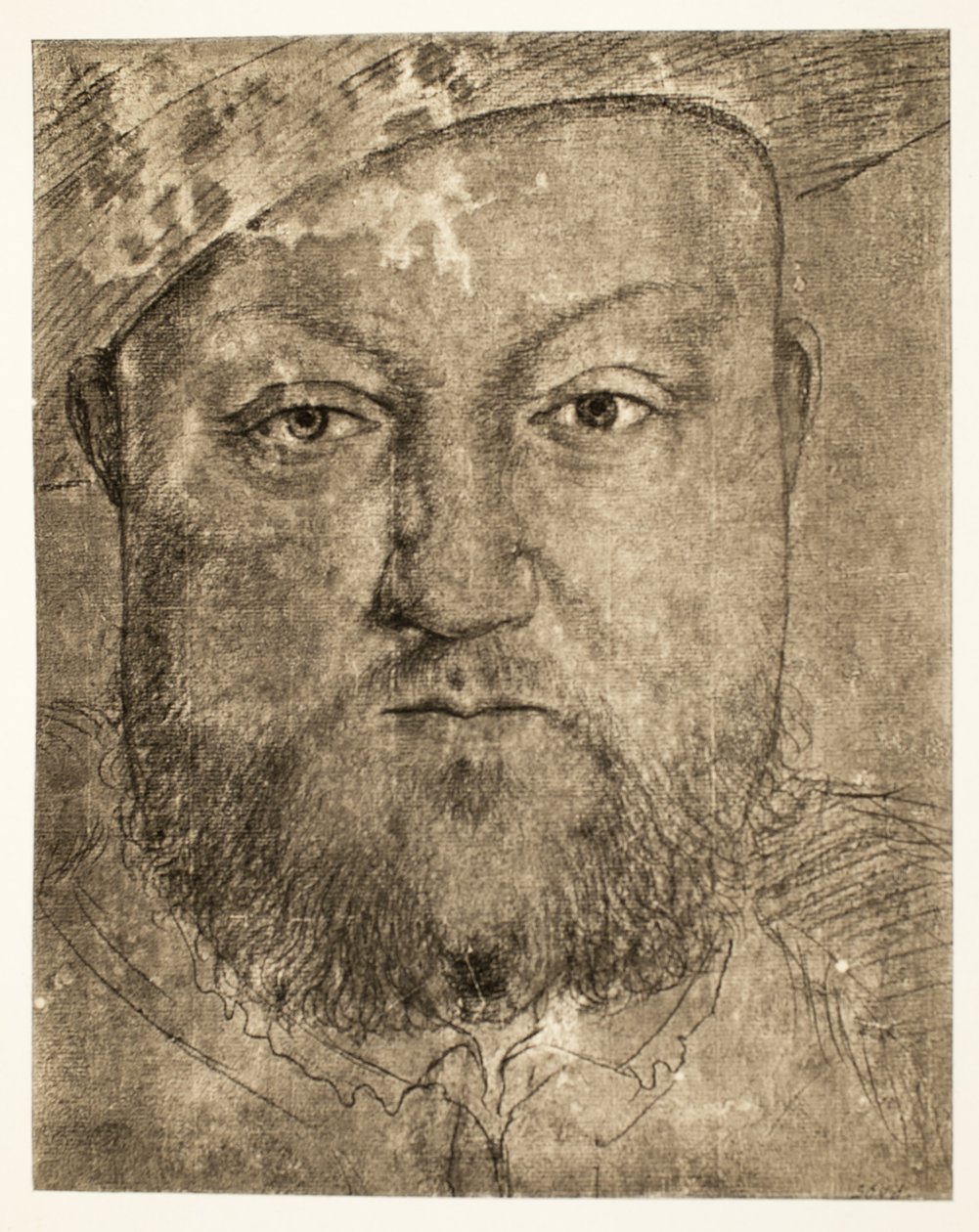 Henry VIII liitupiirustus, n. 1540, pub. 1902 (kollotyyppi) tekijältä Hans Holbein der Jüngere