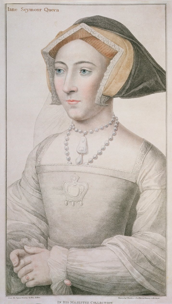 Francesco Bartolozzin (1727-1815) kaivertama Jane Seymour (n. 1509-37) tekijältä Hans Holbein der Jüngere
